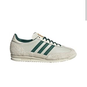 adidas Cream and Dark Green Retro Leather Sneaker